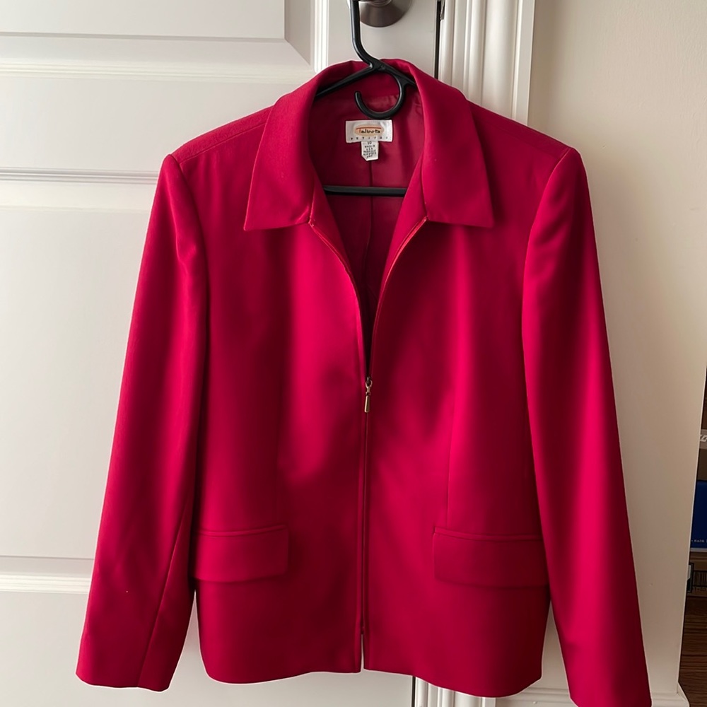 Reduced again!  Talbots red wool zip jacket
